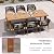 PURPLE LEAF 7 Pieces Outdoor Dining Set Patio Furniture Set Aluminum Wicker Rattan Patio Table and Chairs for Lawn Garden Porch Brown
