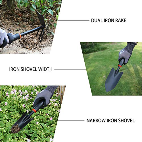4 Pieces Garden Weeding Tools Planting Flowers Transplanting Shovel Loose Soil Rooter Multi-Function Fertilization Hoe Children Potted Rake