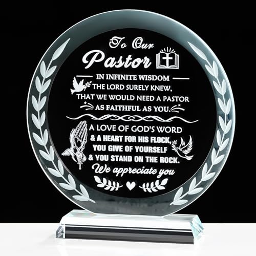 YWHL Pastor Appreciation Gifts, Pastor Gift for Men Women Crystal