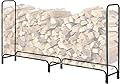 TMEE 8ft Firewood Rack Outdoor Heavy Duty Log Rack Firewood Storage Rack Holder Steel Tubular Easy Assemble Fire Wood Rack for Patio Kindling Logs Storage Steel Tubular Wood Pile Rack Tool Black (8ft)