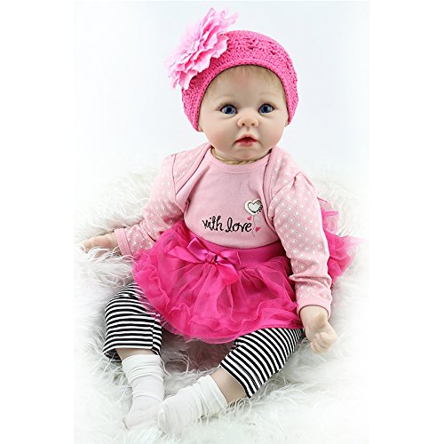 Nicery Bébés Reborn Poupée Realiste Silicone Souple en Vinyle pour Les Garçons et Les Filles Anniversaire Cadeaux de Noël 20-22 Pouces 50-55cm Jouets gx55-37fr