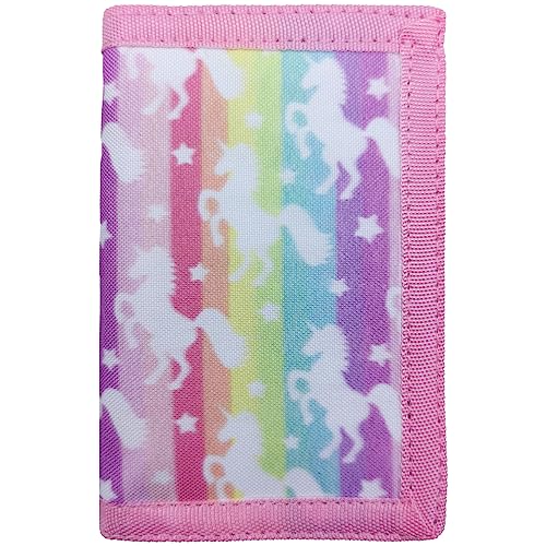 Image of AI-DEE RFID Trifold Canvas Outdoor Sports Wallet for Kids - Front Pocket Wallet with Magic Sticker (Navy Blue2)