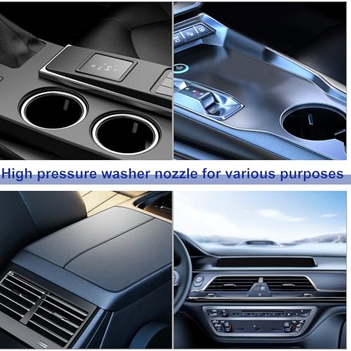 Druckluft Reinigungspistole, Kompressor Trocken Ausblaspistole 6-9 Bar mit 5 Schlauch, Sprühen Hochdruck Luftpistole, Druckluftpistolen Sprühpistole für Schmutz und Staub aus Auto(Schwarz)