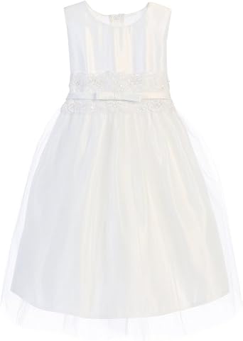 iGirlDress Big Girls White Princess Tulle Communion Flower Girl Dress Sizes 2-16