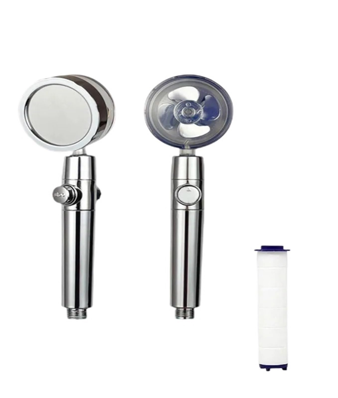 Bathroom 360 Degrees Rotation Turbo Fan Shower Head High Pressure Saving Spray Adjustable Showerhead Filters Bathroom Accessories Shower Head (Color : Silver, Size : 1)