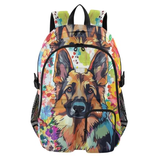 Mochila de pastor alemán de 17.5 pulgadas para ordenador y viaje