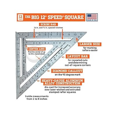 Swanson Tool Co S0107 Big 12 12-Inch Speed Square Layout Tool with Blue Book