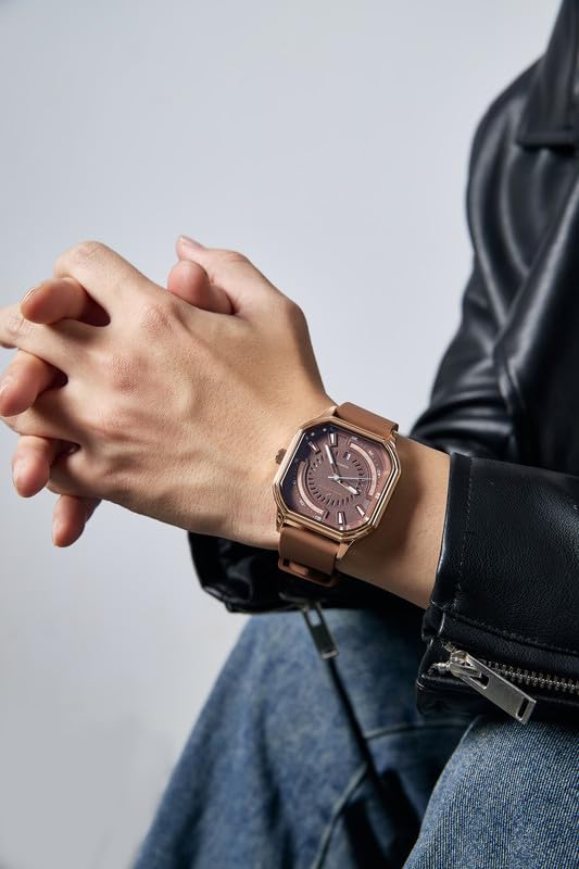 Image of Daniel Hechter Paris Rivoli Collection Modern Analog Watch for Men with Octagon Dial and Silicon Band-DHM1003