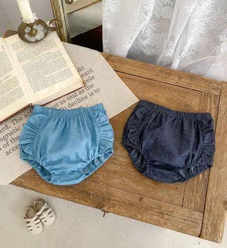 Set 4 Mutandine Bloomer In Cotone Per Bambina - Copripannolino Con Volant, E1 12-24 Mesi - 4