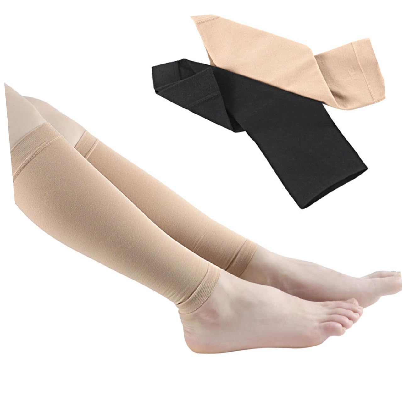 1pair Calf Compression Socks for Women Stretchy Pressure Relief Sports Stockings Xl Breathable Design for Basketball Running and Casual Wear Black