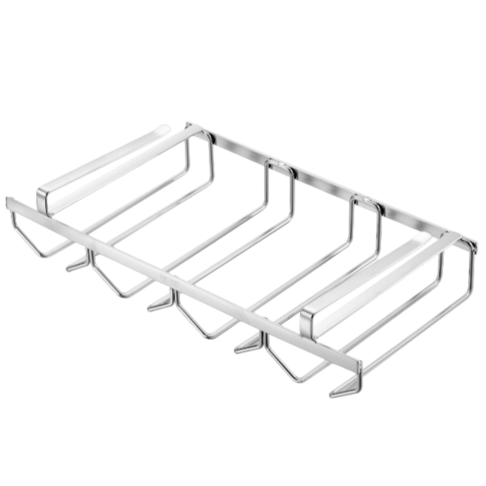 ASYJVWYZ Under Shelf Wine Glass Rack, 1/2/3/4 Slots Stemware Holder, Stainless Steel Hanging Storage For Wine Glasses, Bar(43.5x22x9cm)