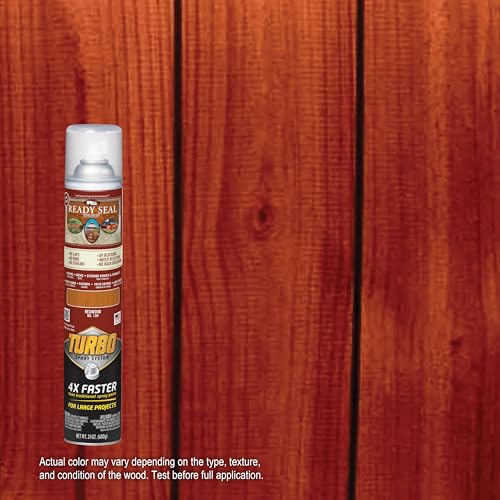 Image of Ready Seal Exterior Wood Stain | Turbo Spray System | Professional Grade Oil-Based Stain and Sealer in One | Ideal for Decks, Fences, Pergolas, Wood Siding & More | 24 Ounce | Redwood