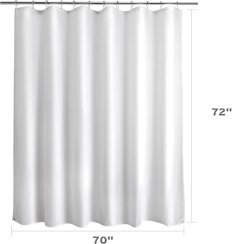 Miniatura 6 de Forro de cortina de ducha de tela impermeable con imanes, lavable, suave y ligero, forro blanco - 70 x 72 pulgadas