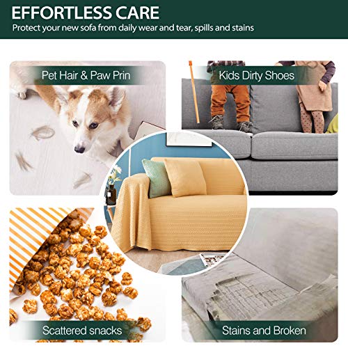 PETCUTE Sofa Throw Sofa Blankets Throws Large Medium Small Versatile Sofa Bedspread Travel Office Throw Orange 170X200CM - Image 4