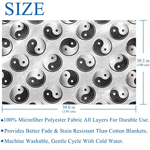 Couverture Yin Yang géométrique pour vos sorties camping et plage