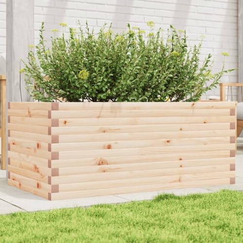 Gecheer Jardinera de Madera Maciza de Pino 110x60x46 cm,Jardinera Exterior para Jardín Balcón o Patio
