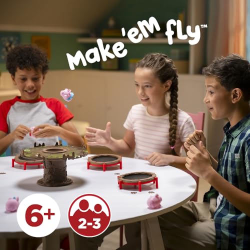 Image of Pigs on Trampolines Board Games - Family Game, Kids Games, Multi-Player, Board Games for Family Night, Preschool Toys, The Muddiest Pig Wins The Game, Hand-Eye-Coordination Game, Ages 6+