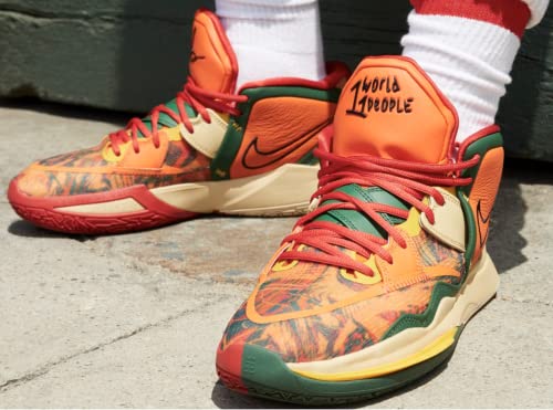 Image of Nike Kyrie Infinity 1 World 1 People DO9614-800 Safety Orange /Gorge Green /Sesame /Black Men's Basketball Shoes