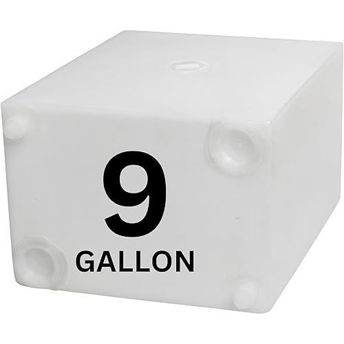 9 Gallon RV Fresh Water Tank, Potable Water Storage Tank for Drinking, Cooking, Cleaning, Showering, for Campers, Trailers, Motorhomes, RVs, Cube Shape, 17" x 14" x 10" (WT-5543)