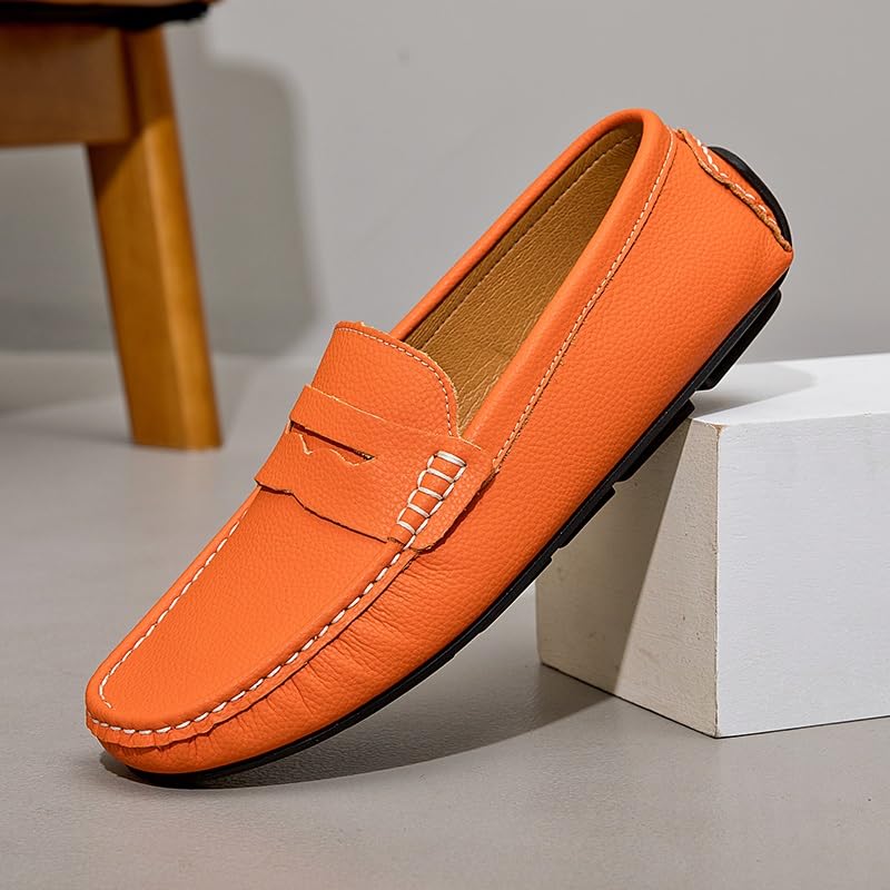 Men's Loafers Simple Round Toe Solid Color Faux Leather Penny Driving Loafers Anti-Slip Lightweight Comfortable Fashion Slip-on4
