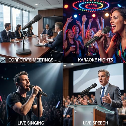 Image of DIGIMORE Rechargeable Wireless Microphone| 6Hrs Battery | 200ft Range | Type-C Charging | LED Digital Display | 2400MHz Cordless Mic for House Parties, Outdoor Party, Singing, Classroom (D-340 Black)