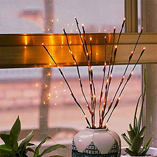 LiyuanQ Branch Lights - Led Branches Battery Powered Decorative Lights Willow Twig Lighted Branch for Home Decoration - 20 Inches 20 LED Lights Warm White (Vase Not Included)