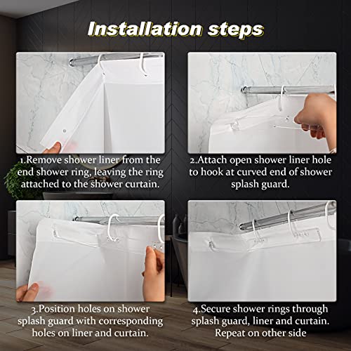 8 Pcs Shower Splash Guards Curtain Clips Set For Shower Liners And Curtains To Keep Water Windproof Acrylic Adhesive Clear Curtain Holder #TOP3