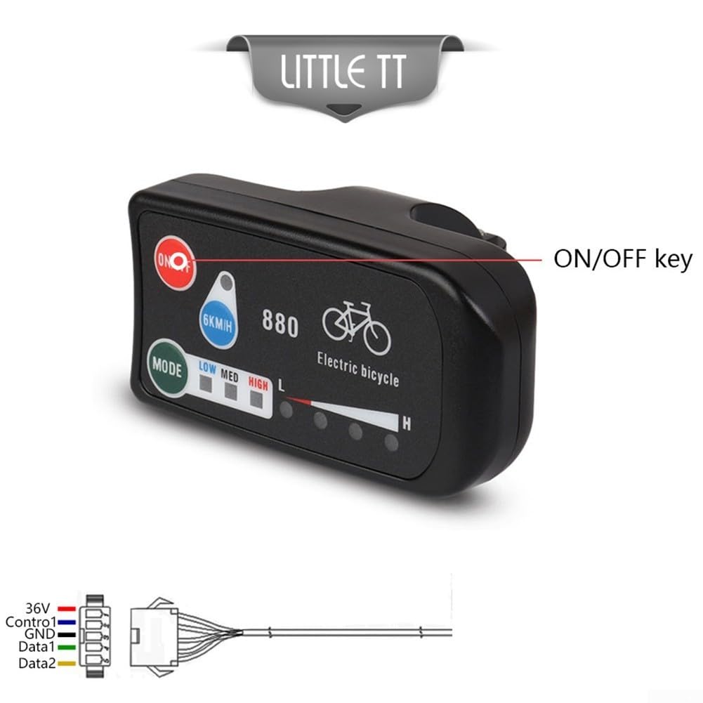 Misuratore di controllo per bicicletta elettrica, 24/36/48 V, display a LED, controllo bici elettrica con display a quattro bit di potenza per KT 880 per KT-LED880