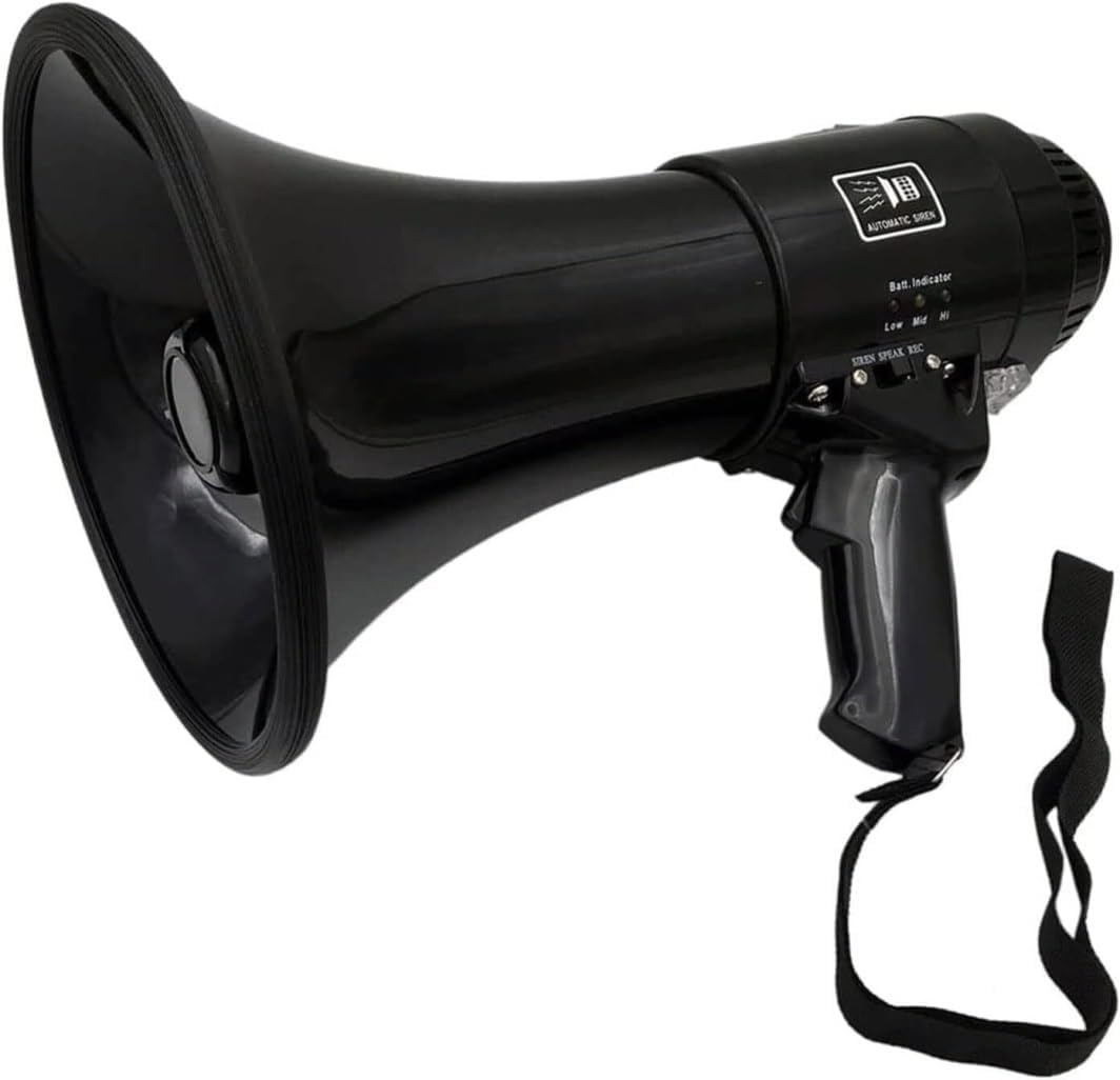 Cheerleading Megaphone Speaker Megaphone 50W High Power Bullhorn Speaker Adjustable Volume Control Outdoor Activities Safety Drills Bullhorn