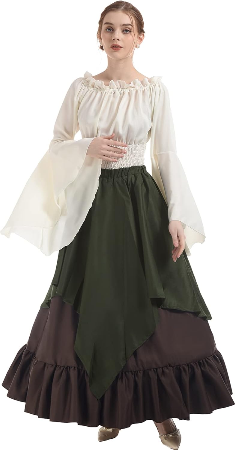 NSPSTT Women Medieval Costume Renaissance Dress Women Victorian Ball Gown Gothic Pirate Costume - Image 2