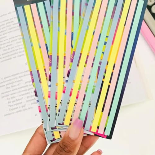 Marcador Notas Adesivo Fita Cartela 160 fitas Tirinhas Marca Texto Autoadesivo Memorie Note Sticky M