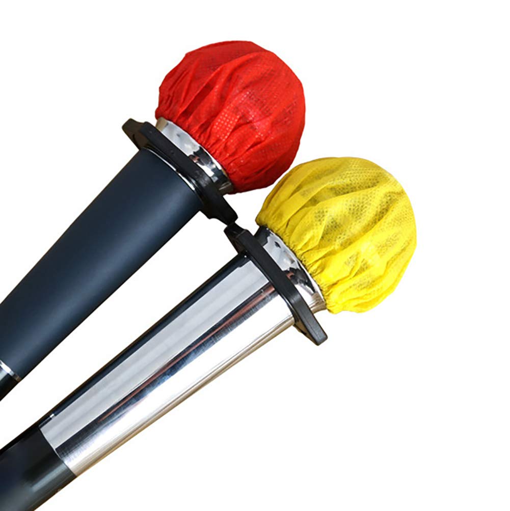 GSHLLO 100 fundas desechables no tejidas para micrófono de mano, protector de parabrisas, color rojo y amarillo