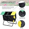 HomGarden Large Dual Chamber Compost Tumbler Heavy-Duty Outdoor Bin Composter with 2 Sliding Doors Easy-Turn, All-Season 37 Gallon High Volume Composter Black #3