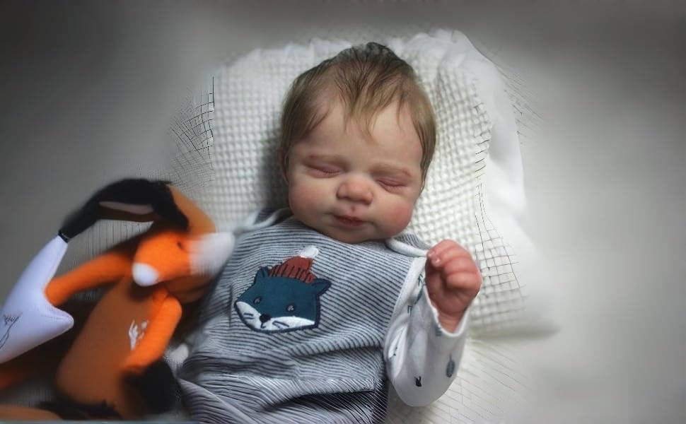 Reborn Dolls Boy 19-calowe ręcznie robione realistyczne lalki niemowlęce miękka tkanina ciało Reborn lalka bobas jak realistyczne dziecko zamknięte oczy chłopiec