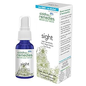 Siddha Remedies Sight Spray for Eye Strain Relief, Light Sensitivity, Blurry Vision | 100% Natural Homeopathic Remedy with Cell Salts and Flower Essences | No Alcohol No Sugar