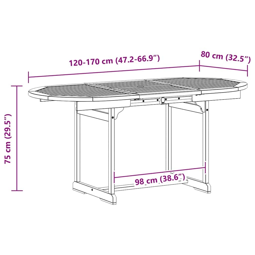 Mesa de jardín extensible de madera maciza de acacia mesa de comedor extensible de madera de acacia mesa de jardín extensible mesa de comedor rústica para exterior