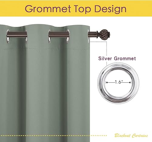 Miniatura 2 de NICETOWN Cortinas rústicas de cocina, cortinas cortas de oscurecimiento de habitación con ojales para ventanas pequeñas, decoración de ventana de