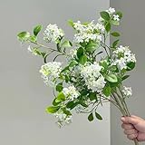 Evlasumflow 4pcs Artificial Lilac Flowers 30" Long Stem White Fake Silk Delphinium Antirrhinum for Vase Bouquets Floral Arrangement Home Office Wedding Decoration. - Image 3