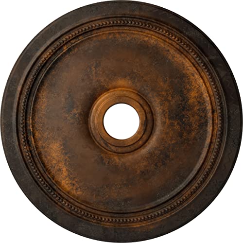 Image of Ekena Millwork CM24DIRUS Diane Ceiling Medallion, 24 inchOD x 3 5 /8 inchID x 1 1 /4 inchP (Fits Canopies up to 6 1 /4 inch), Hand-Painted Rust