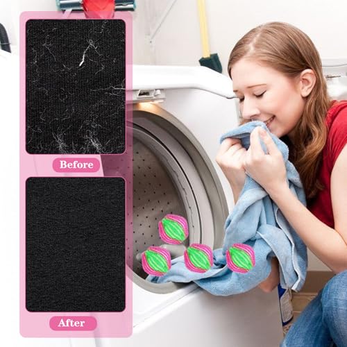 Waschmaschine Anti Fussel Bälle, 12 Stücke Haarfänger für Wäschetrockner, Wiederverwendbare Flusenkugeln, Waschmaschine Haarfänger, Fusselfänger, für Entfernt Tierhaare, Flusen und Fussel