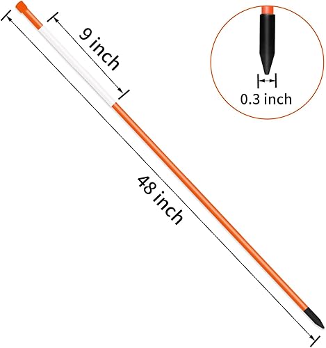 Miniatura 2 de YIDIE Marcadores de entrada de nieve de 48 pulgadas, estacas de fibra de vidrio reflectante, paquete de 25 para estacionamientos, pasarelas