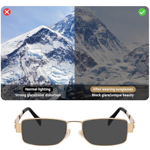 Image of Proberos Luxury Metal Small Frame Punk Sunglasses Women and Men Summer Traveling Eyeglasses（Black）