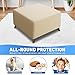 MAXIJIN Jacquard Ottoman Cover Slipcovers Folding Storage Stool Furniture Protector Cover Soft Thick Rectangle Foot Rest Slipcover with Elastic Bottom (Ottoman Small, Light Beige)