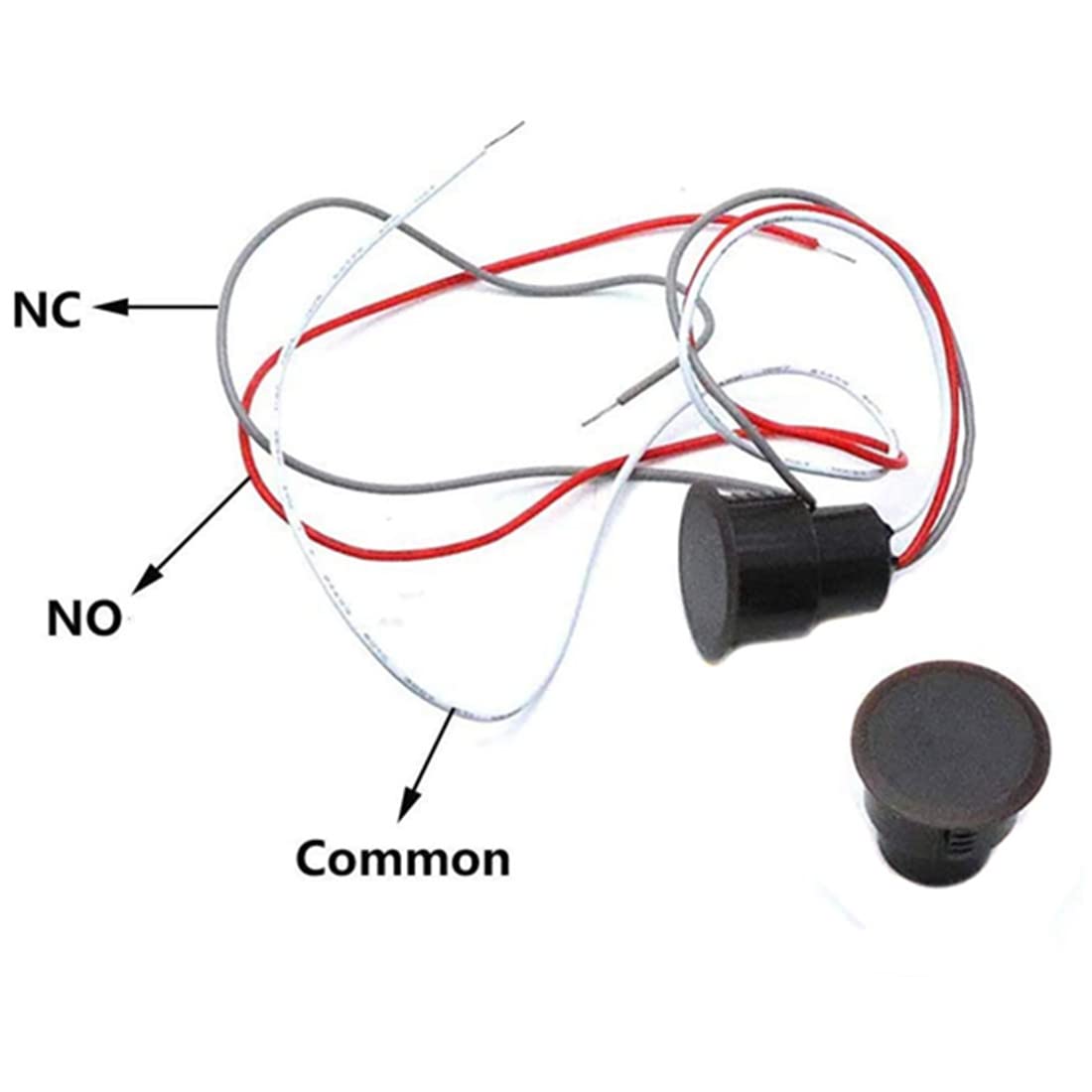 RC-36 NC+NO Sensor de contacto para puerta de ventana de seguridad empotrable con cable y alarma magnética, color marrón - (4 juegos)
