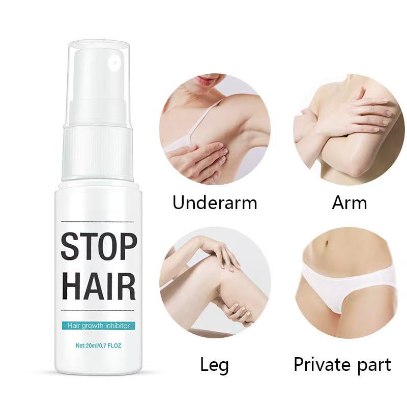 Image of 2PC Hair Inhibitor Spary Inhibiting Non-Irritating Hair Growth Inhibitor for Face Stop Hair Growth on Face Women and Men 20ml