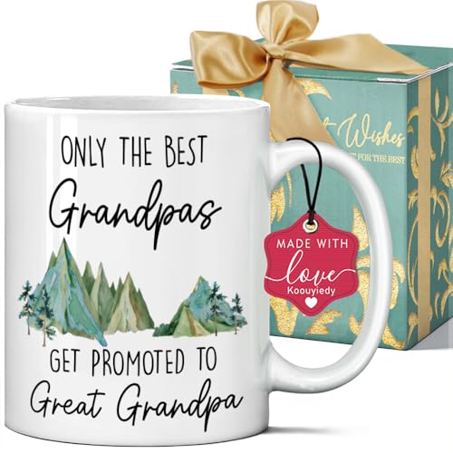 Great Grandpa Mug Gifts from Grandchild Granddaughter Grandson Only The Best Grandpas Get Promoted To Great Grandpa Coffee Mug 11 Ounce Fathers Day Mug from Grandson