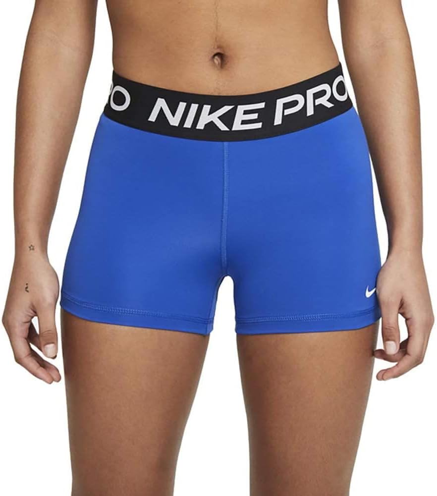 NIKE Pro Women's 3" Shorts CZ9857-480 (Game Royal/Black/White), Size 2XL