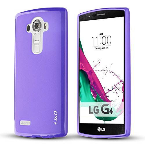 J&D Case Compatible for LG G4 Case, [Drop Protection] [Slim Cushion] Shock Resistant Protective TPU Slim Case for LG G4 Bumper Case - [Not Compatible with LG Stylo 4] - Purple