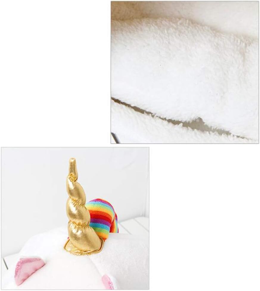 balacoo Hamster Warm Bed House Soft Cushion Couch Hut Guinea Pig Unicorn Design Hammock Hideout for Rabbit Chinchilla Squirrel Hedgehog (White, Size)