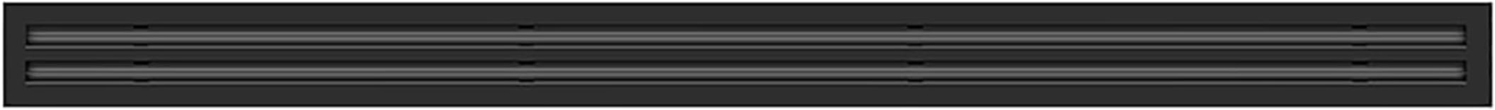 BUILDMART - 60" Linear Slot Diffuser - 2 Slot Double Slot - Black Decorative Aluminum Air Vent - Heating and Cooling Modern AC Vent Cover for Ceiling, Walls & Floors - Texas Buildmart
